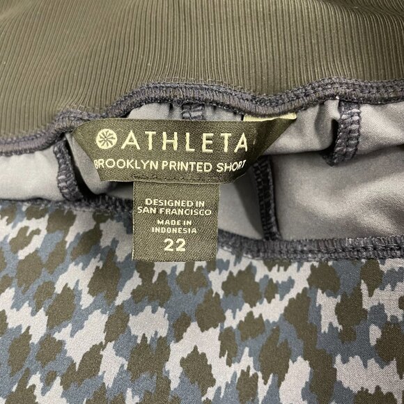 NWT Athleta Brooklyn Blue Printed Shorts Size 22 - Picture 7 of 8